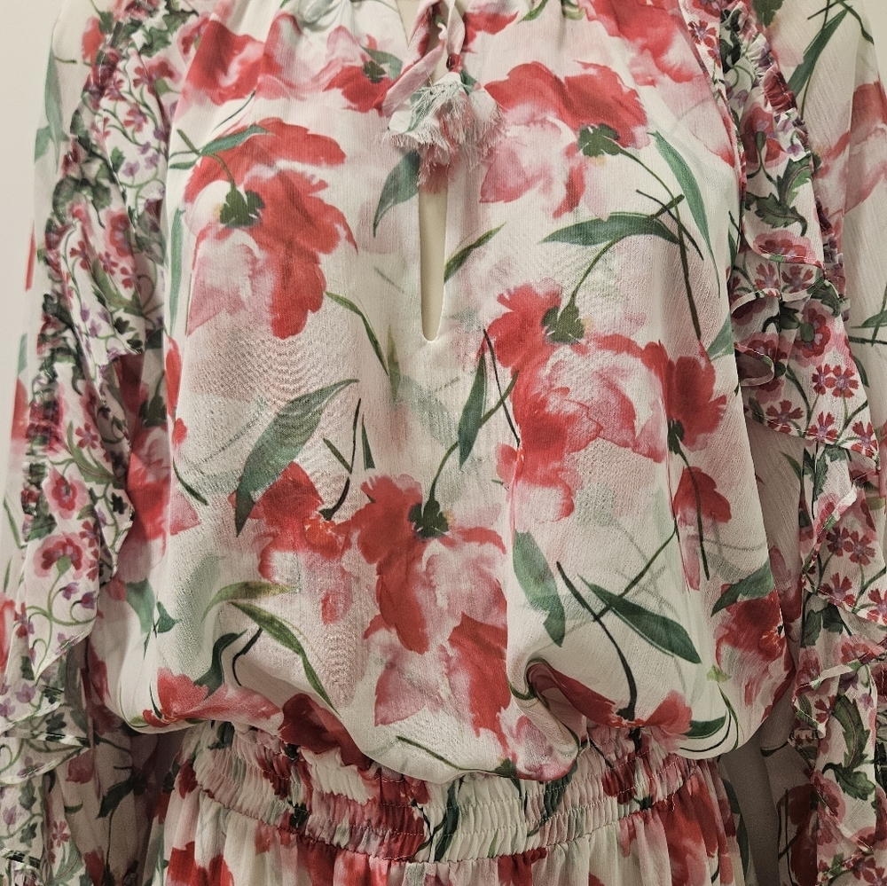 Misa Los Angeles Eliza Tiered Ruffle Chiffon Mini Dress Size S - Picture 9 of 16